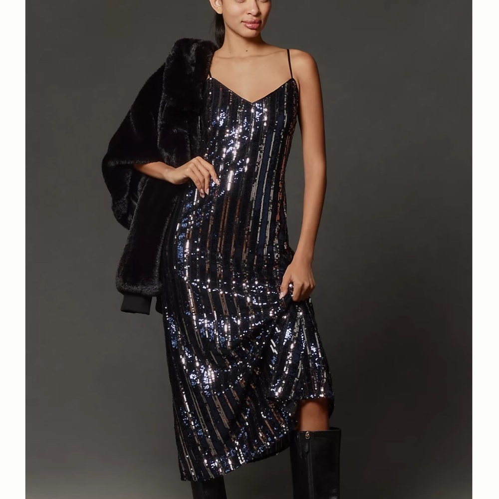 Anthropologie Maeve Midi Sequin Dress, size small, Brand new with tags